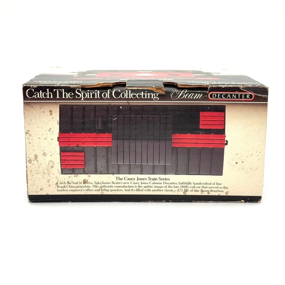 Jim Beam Casey Jones Caboose Empty Decanter Red Vintage Train Original Box